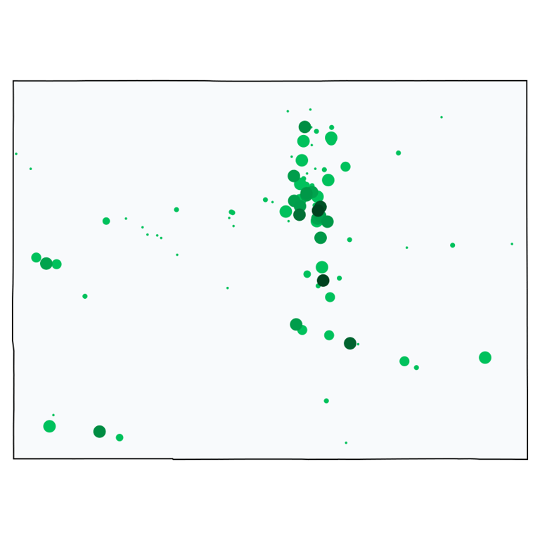 A map showing all Allpoint locations in Colorado