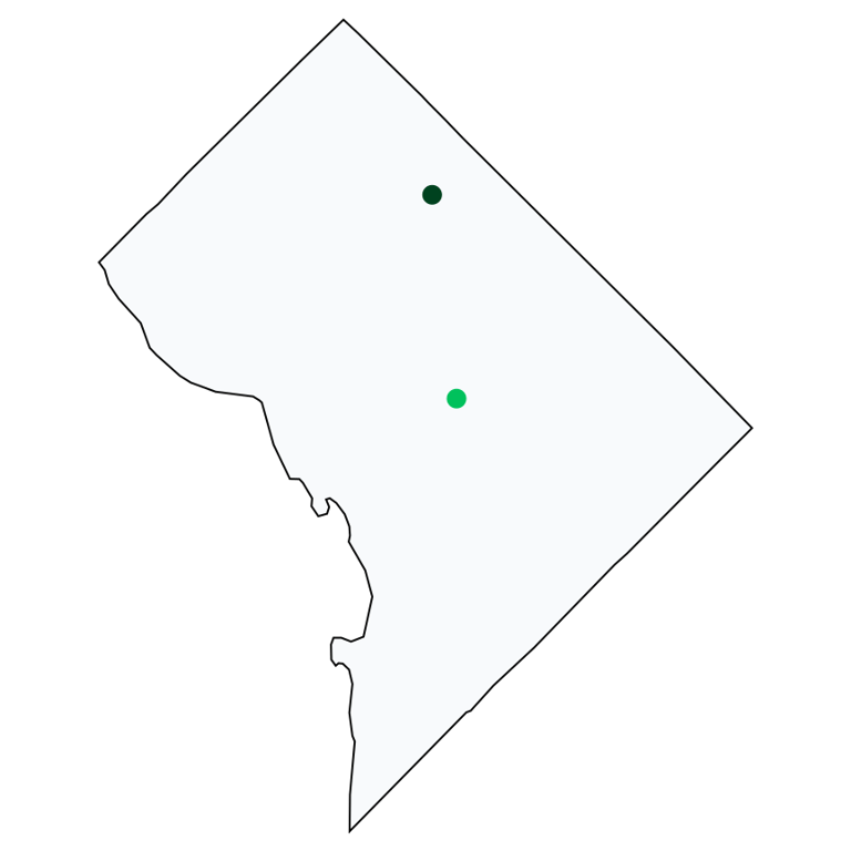 A map showing all Allpoint locations in District Of Columbia