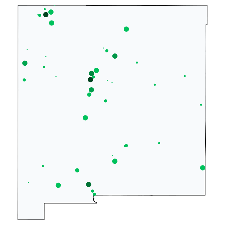 A map showing all Allpoint locations in New Mexico