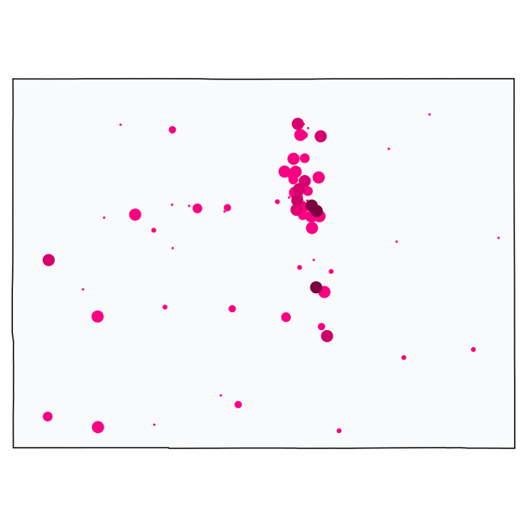 A map showing all Cell Phone Stores locations in Colorado