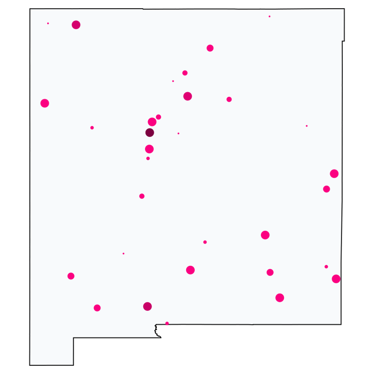 A map showing all Cell Phone Stores locations in New Mexico