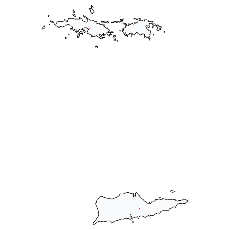 A map showing all Cell Phone Stores locations in Virgin Islands