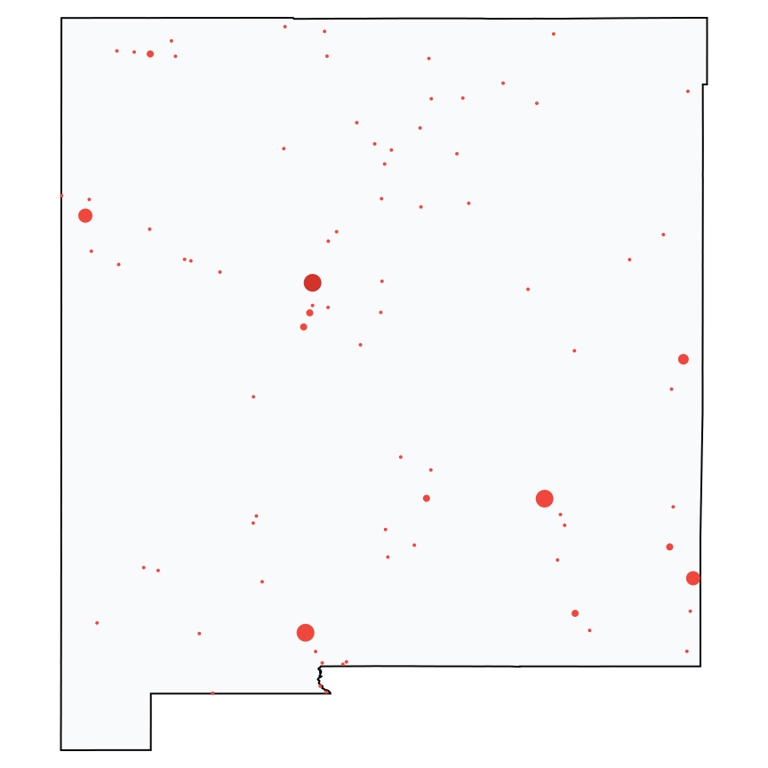 A map showing all Family Dollar locations in New Mexico