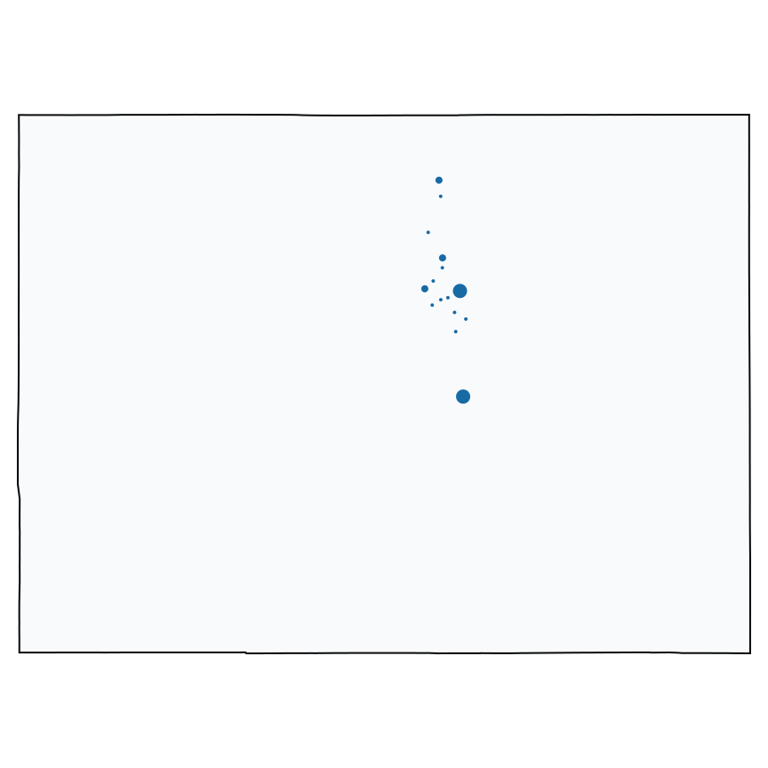 A map showing all Five Below locations in Colorado