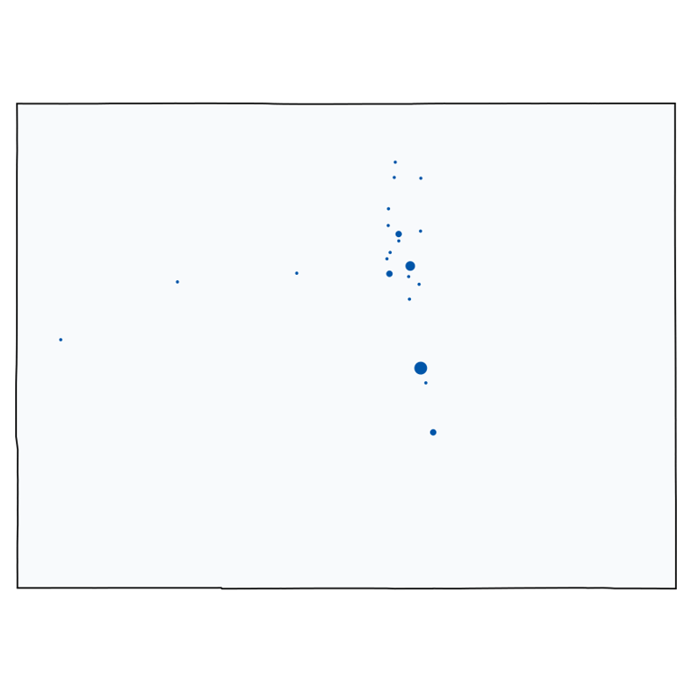 A map showing all Lowe's locations in Colorado