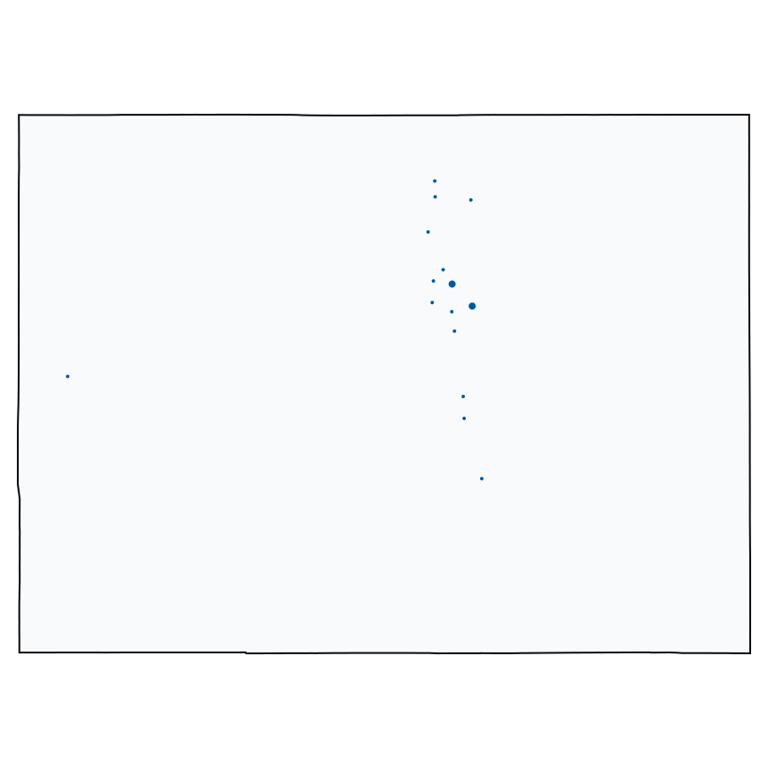 A map showing all Sam's Club locations in Colorado