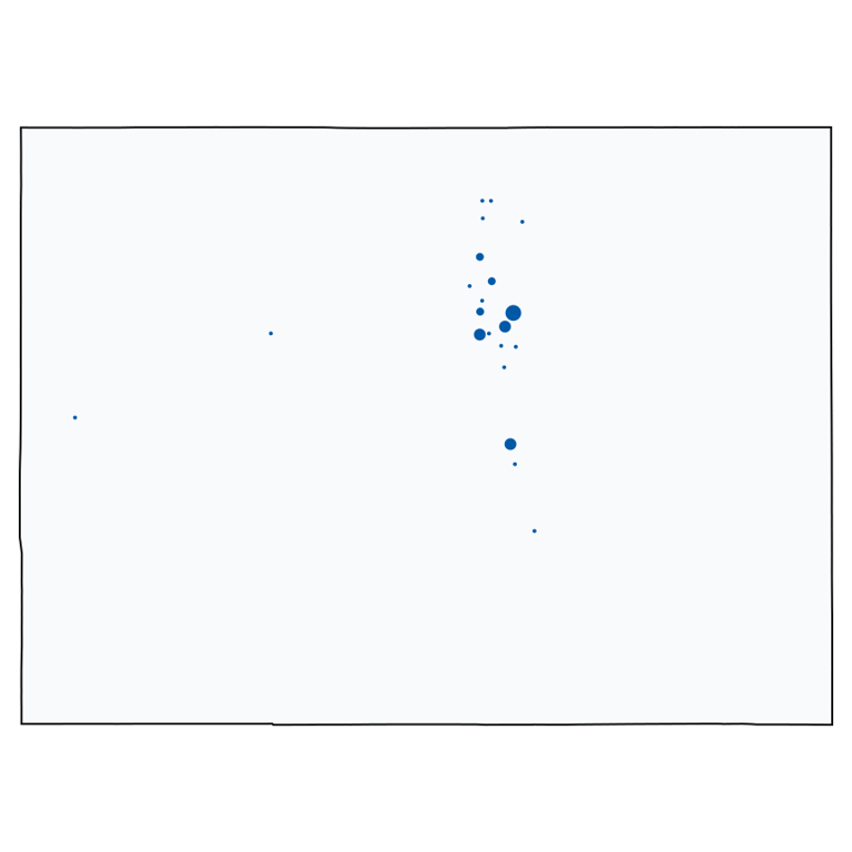 A map showing all Warehouse Clubs locations in Colorado